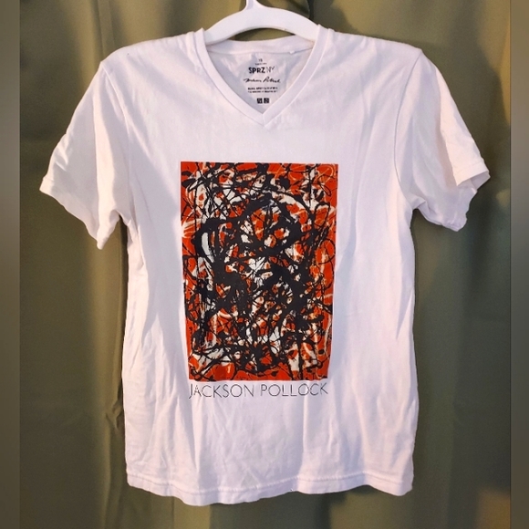 Jackson Pollock Abstract Art MoMA Special Edition V-Neck T-Shirt - Picture 1 of 3